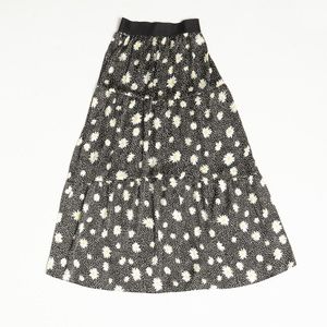 Daisy Print Flare Midi Skirt